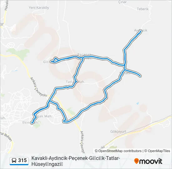 315 Bus Line Map