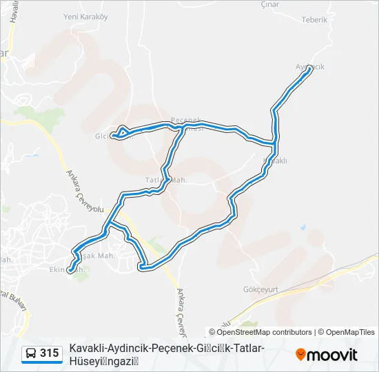 315 Bus Line Map