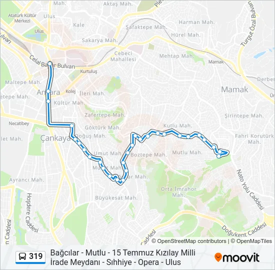 319 Bus Line Map