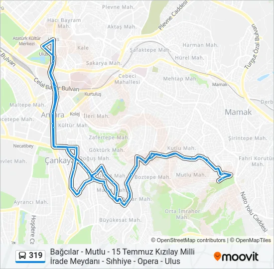 319 Bus Line Map