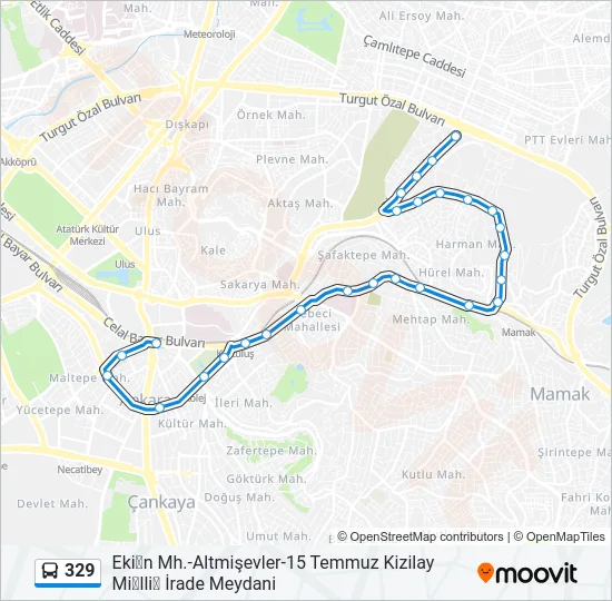 329 Bus Line Map