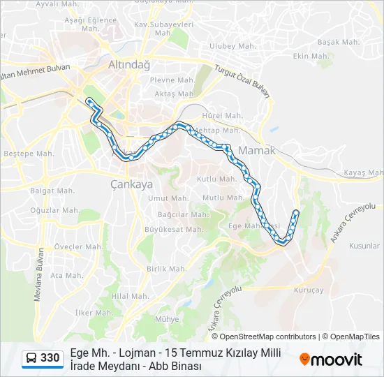 330 Bus Line Map