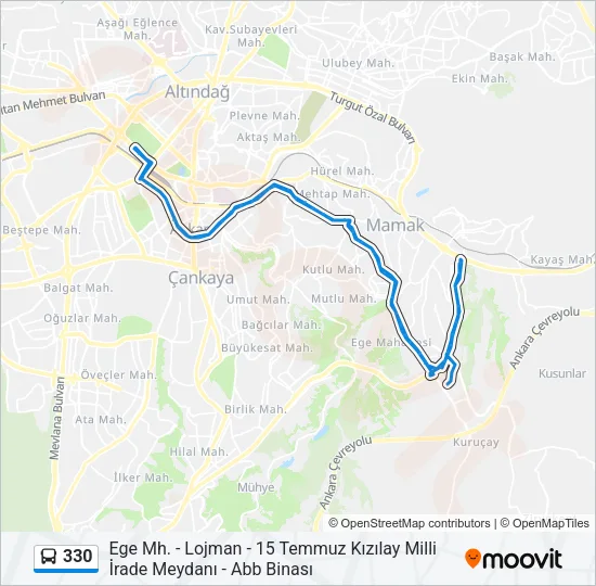 330 Bus Line Map