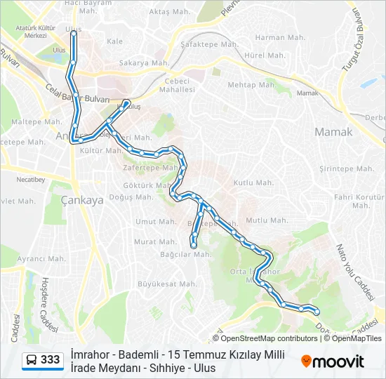 333 Bus Line Map