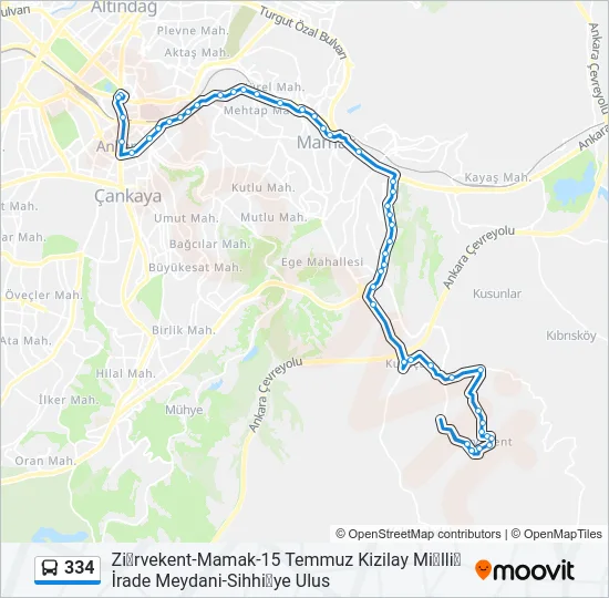 334 Bus Line Map