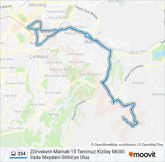 334 Bus Line Map