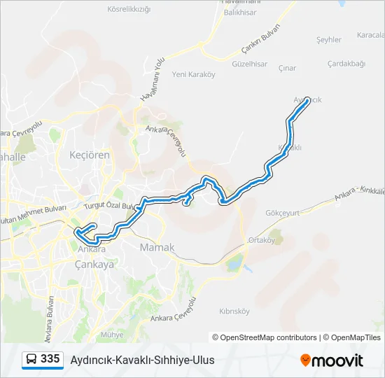 335 Bus Line Map