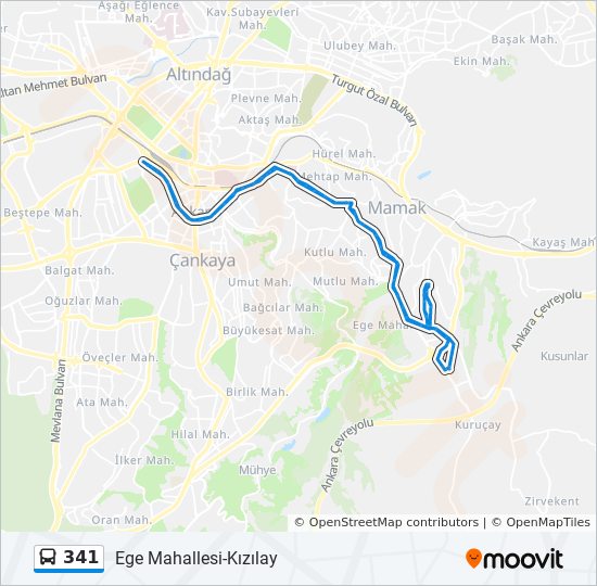 341 Route: Schedules, Stops & Maps - Ege Mahallesi-Kızılay (Updated)