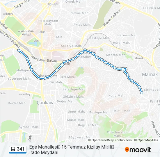 341 Bus Line Map
