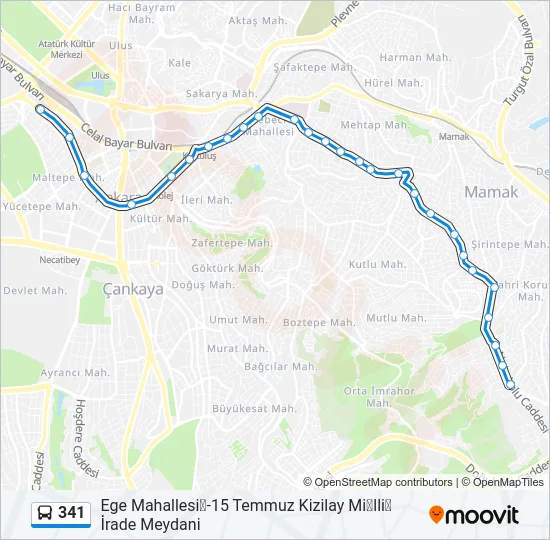 341 Bus Line Map