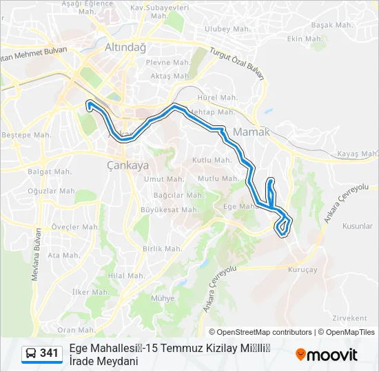 341 Bus Line Map