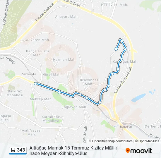 343 Bus Line Map