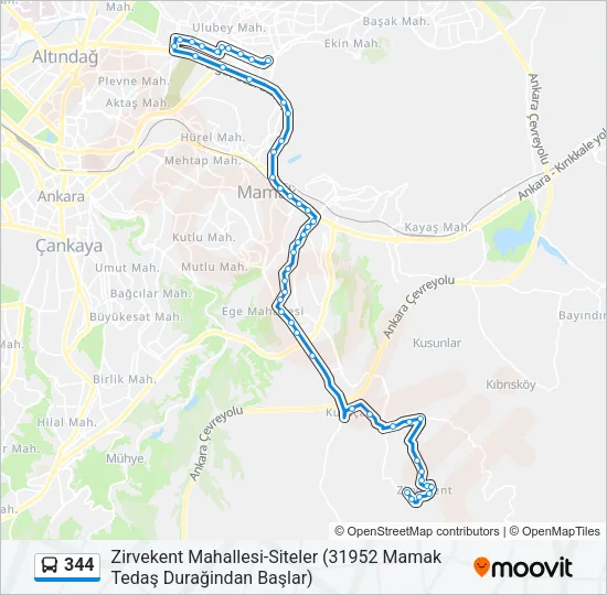 344 Bus Line Map