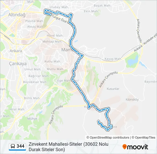 344 Bus Line Map
