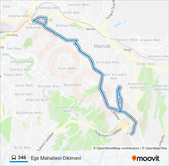 346 Bus Line Map