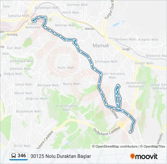 346 Bus Line Map