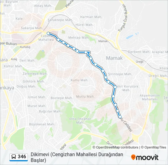 346 Bus Line Map