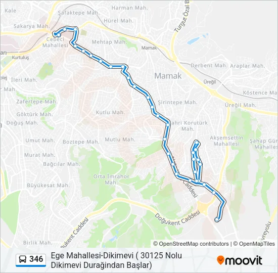 346 Bus Line Map