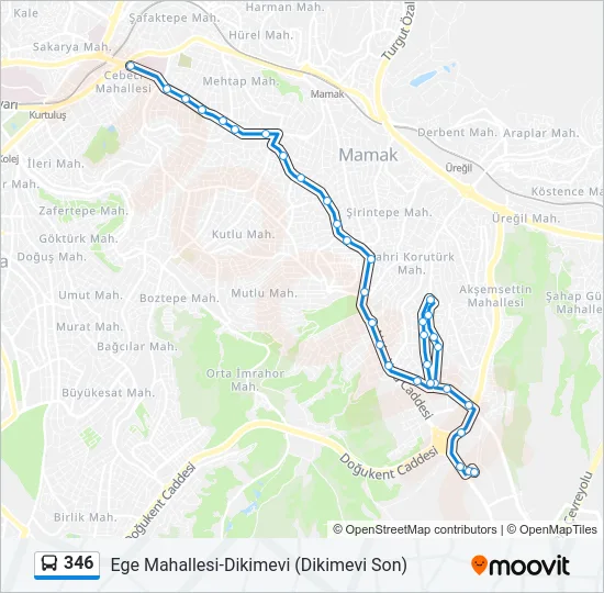 346 Bus Line Map