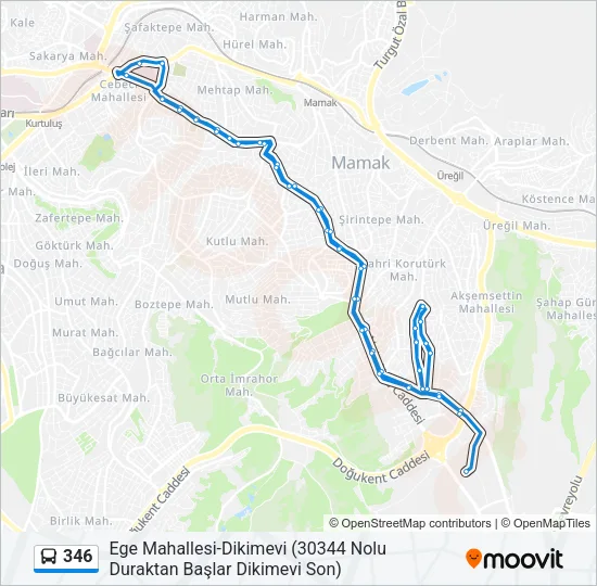 346 Bus Line Map