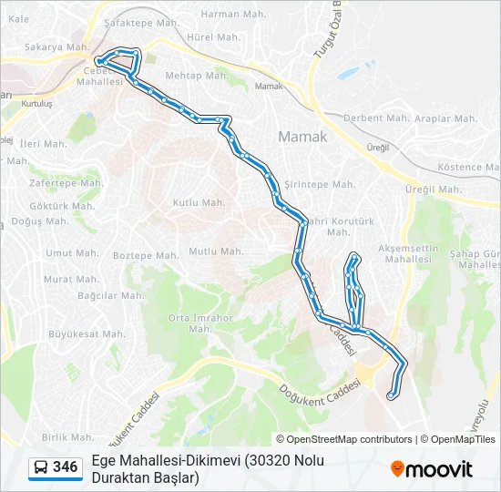 346 Bus Line Map