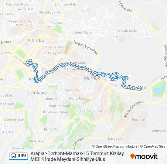 349 Bus Line Map