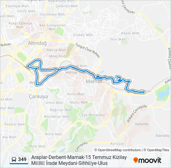 349 Bus Line Map