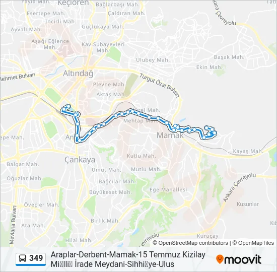 349 Bus Line Map