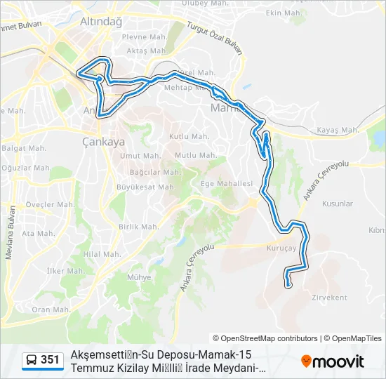 351 Bus Line Map