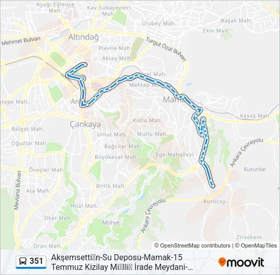 351 Bus Line Map