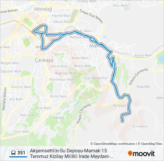 351 Bus Line Map