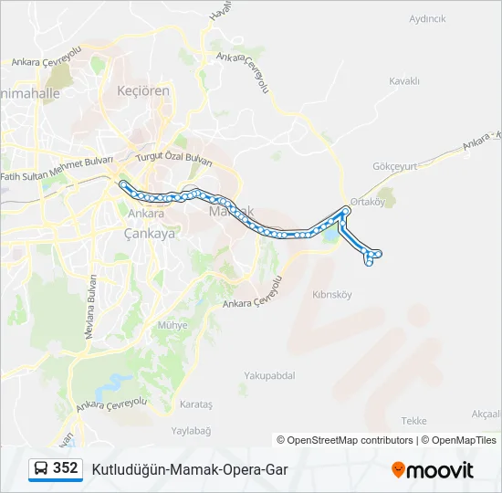 352 Bus Line Map
