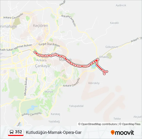 352 Bus Line Map