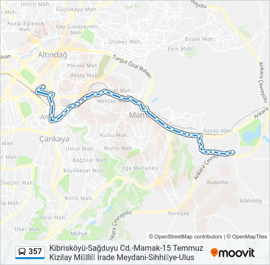 357 Bus Line Map