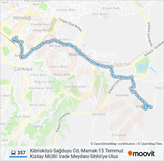 357 Bus Line Map