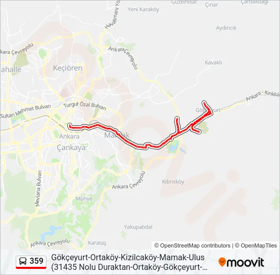 359 Bus Line Map