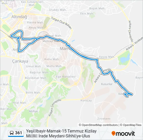 361 Bus Line Map