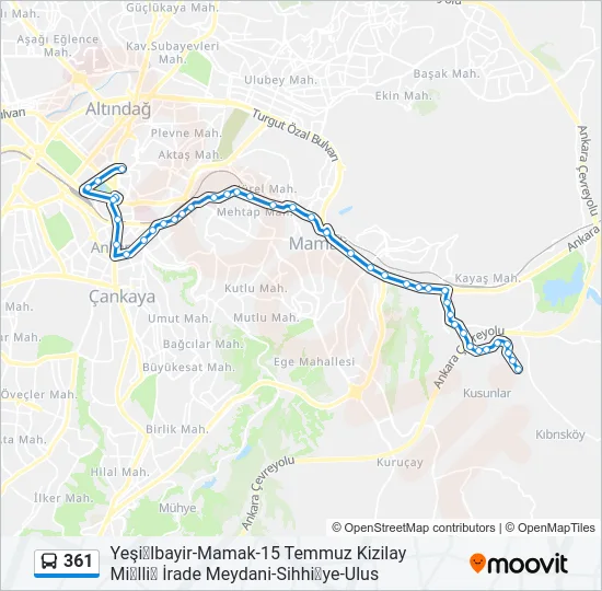 361 Bus Line Map