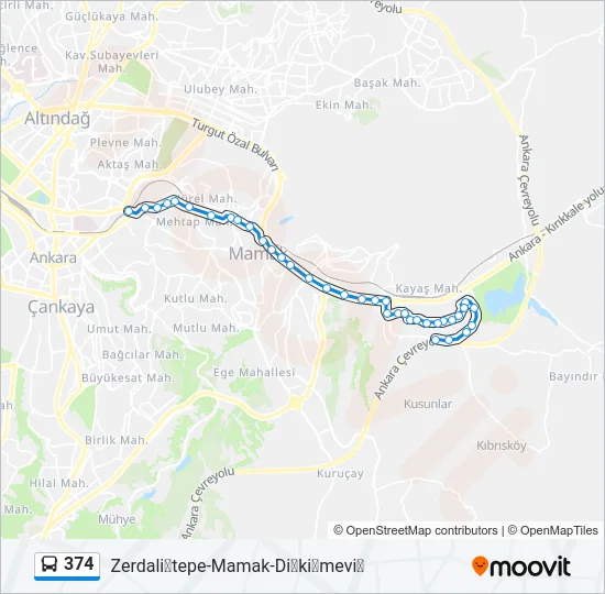 374 Bus Line Map