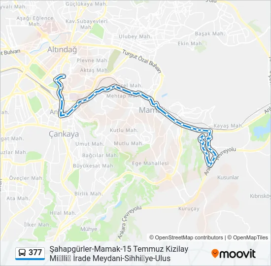 377 Bus Line Map