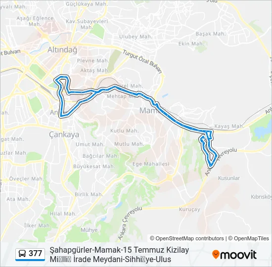 377 Bus Line Map