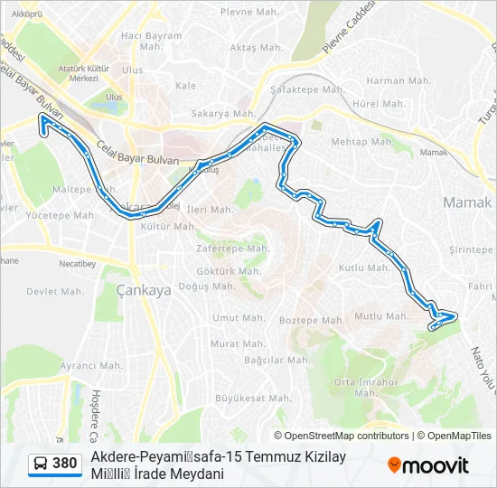 380 Bus Line Map