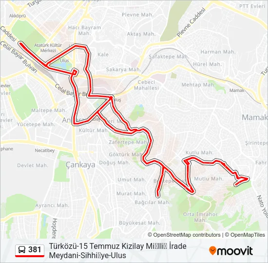 381 Bus Line Map