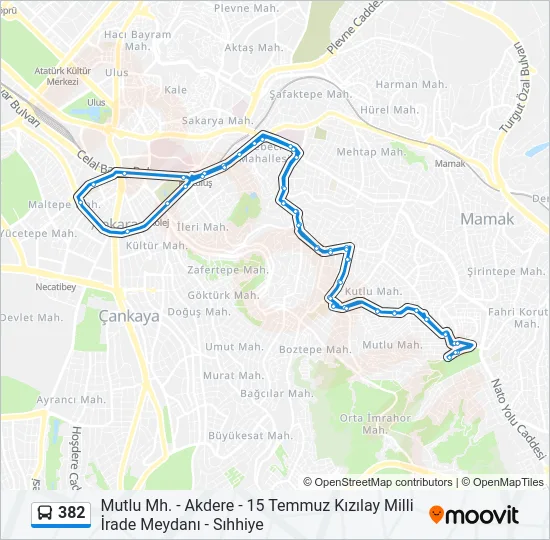 382 Bus Line Map