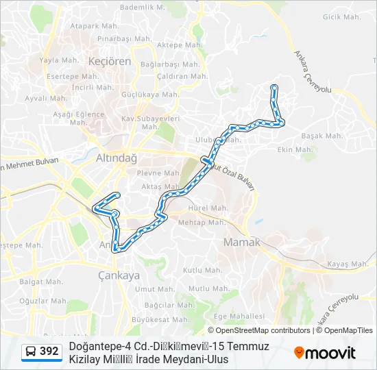 392 Bus Line Map