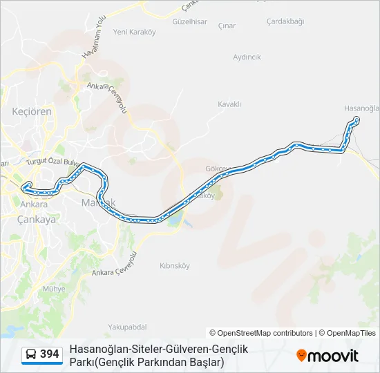 394 Bus Line Map