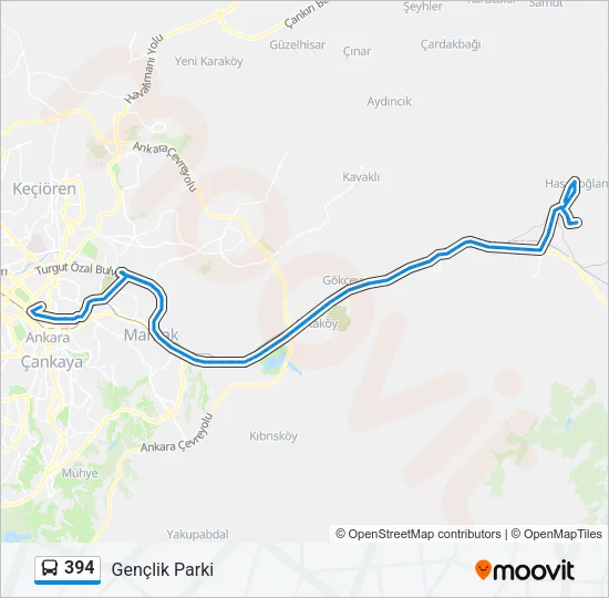 394 Bus Line Map