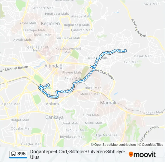 395 Bus Line Map