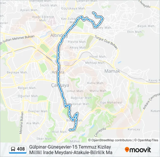 408 Bus Line Map