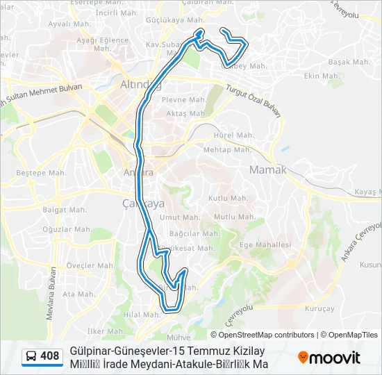 408 Bus Line Map